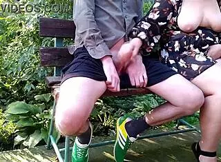 my horny mother-in-law flashes her huge natural tits craving public attention