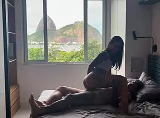 Tourist rio creampie ebony pussy bent over doggystyle