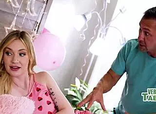 boyfriend naps while stepdad pounds 18yo girlfriend on her birthday bed