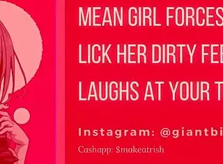 Mean Bimbo Degrades Tiny Dick Then Commands Foot Lick Slave JOI!