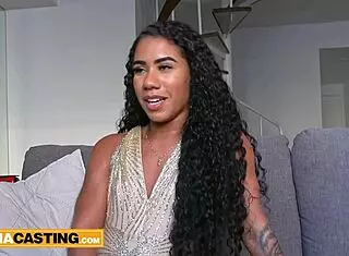 hey bubble butt brazilian babe grind that big cock in homemade casting!