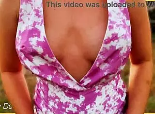 Wife Flashes Massive Tits in Public Outdoor Exposure