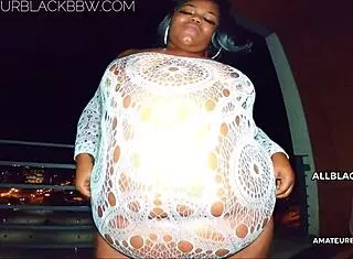 Sexy cute ebony BBW Oasis shakes her fat curves!