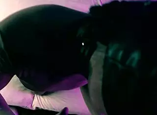 Pretty masked girl gags on huge cock with her feet too!