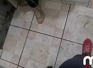 while hubby washes car i fuck hot young stud in gas station bathroom