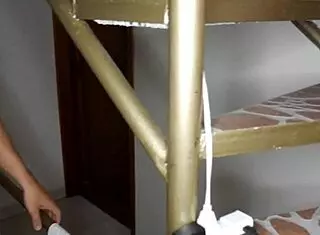 hijastra climbs stairs horny and gets creamy surprise from daddy's huge cock missionary