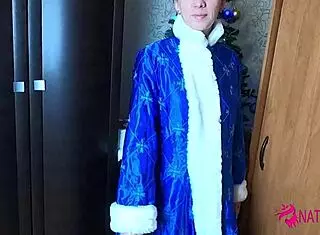 russian snow maiden nata sweet deepthroats passionately for christmas