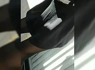 Babe Fucks Huge Dildo In Skirt Outside Near Neighbors!