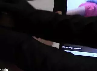 Milf Delivers Pov Handjob Cumshot Compilation in Nylons