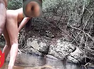 Colombian bride enjoys outdoor sex by the river with her sexy latina lover