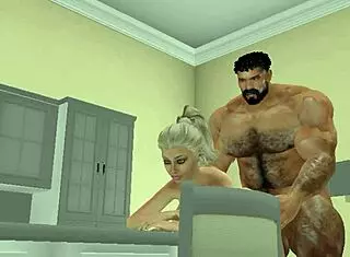 muscular hunk bodybuilder fucks lucky neighbor hard right in the kitchen 🍆💦🏈