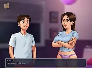 Playing summertime saga 190 gets my big tits so erotic