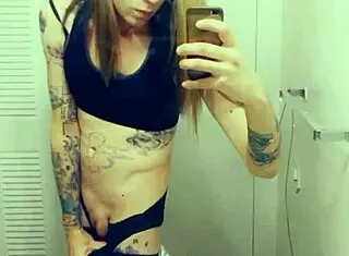 hot tranny's groping her clitty in satin panties huh?