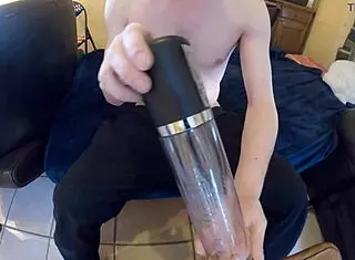 guy pumps monster cock solo till huge cum explosion