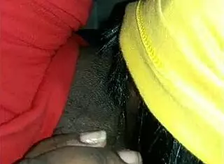 Deep sloppy ebony blowjob gulps cum down throat in messy worship