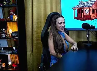 Belinha Baracho Kisses Teases Host's Cock Podcast Heat