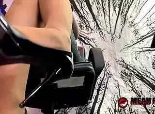 watch pervy cassandra cain stroke this dildo hard with her sexy pantyhose feet