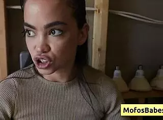 Sexy Brunette Angelina Moon Pays Logan Xander with Wet Blowjob and Juicy Shaved Pussy in Garden