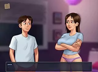 Playing summertime saga 190 gets my big tits so erotic