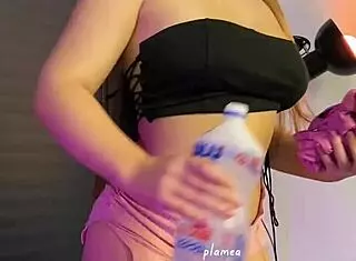 super hot babe cleans house teasing in tiny shorts