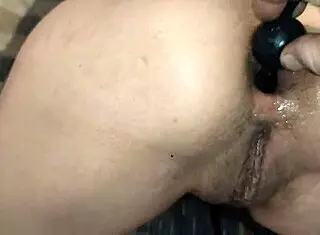 irina moans loud as huge anal beads fuck her deep!