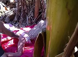 ruivinha fuck doll outdoor anal toy pounding