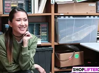 shoplifting teen 18+ picks monster cock over cops