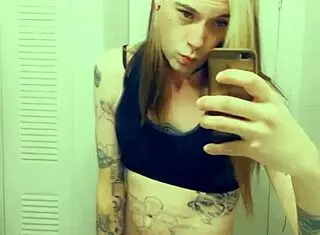 hot tranny's groping her clitty in satin panties huh?