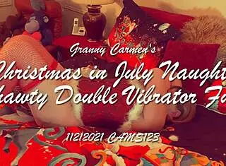 granny carmen celebrates christmas july double vibrator romp