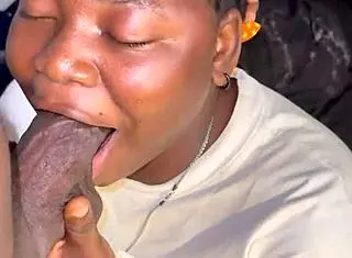 choke on monster cock with sloppy handjob suck session