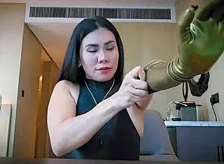 whispered latex glove tease gets you edged in asmr fetish bliss