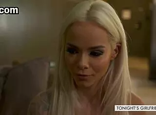 elsa jean blonde slut rides cock sloppy in hotel lingerie