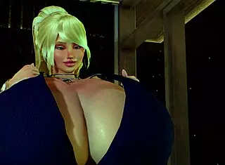 Blonde Plays Naughty Goldengobs Game for Cumshots