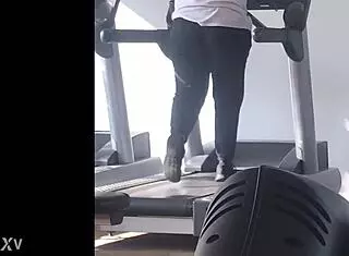 Big Booty BBW's Huge Fat Ass Jiggles on Treadmill Workout