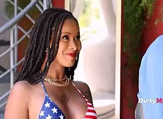 EBONY MILF FUCKS STEPSON BDAY