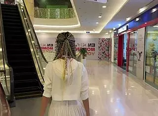 Crazy Brunette Facial After Mall Toilet Blowjob