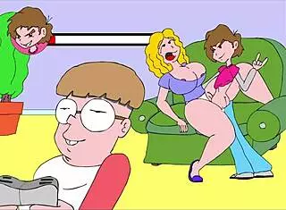 cozy lounge session on the comic sofa.