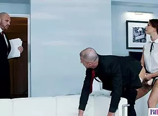 domina boss ani blackfox fucks her bisexual office employees hard