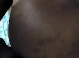 Short curvy ebony babe moans loud in tight pussy doggy on bed