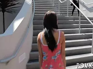 Mia Hurley rides older stud's cock like a pro slut