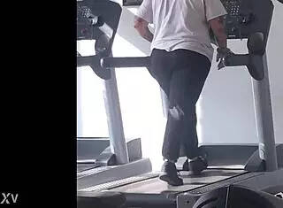 Big Booty BBW's Huge Fat Ass Jiggles on Treadmill Workout