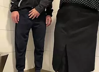 stepmom's curvy fat ass bent over public toilet for stepson's cum explosion