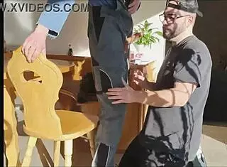 ranch handjob tempts straight farmer into blowjob country fun