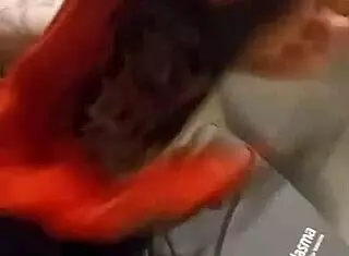 friend trashes sneakers in playful destruction fun