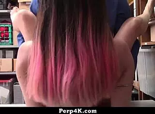 Young shoplifter seduces cop with her tight body to escape handcuffs and charges