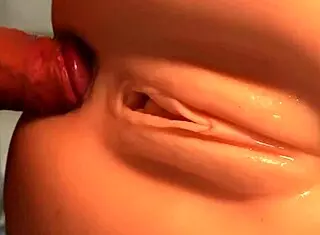 close up double penetration on fuck doll pussy