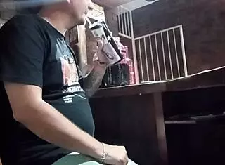 Jerking off watching friend pound his slut wife hard!