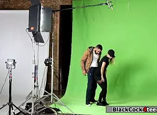 horny blonde fan deepthroats idols black monster cock