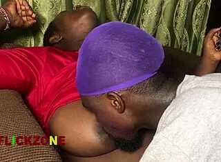 Guy stalks ebony chubby neighbor to her homemade oiled house fuck