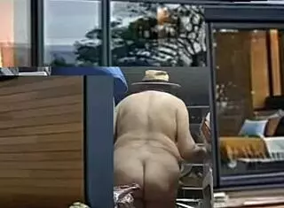 Amateur crossdresser barefoot feet tease in homemade retro update